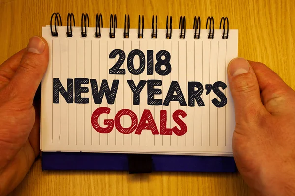 Word Metin 2018 Yeni Yıl Gol Yazma Kavramı Için Kağıtları — Stok fotoğraf
