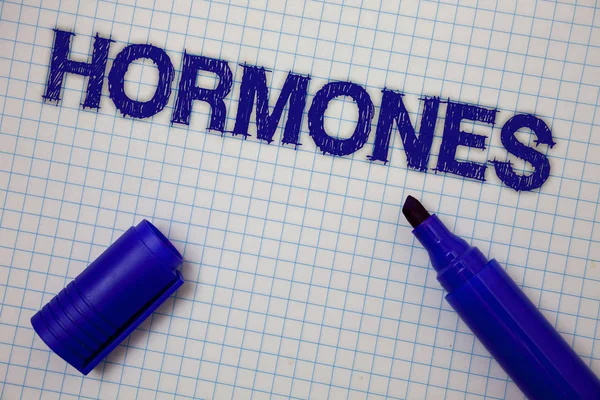 Hormones Tulisan Tangan Konsep Makna Bahan Pengaturan Yang Dihasilkan Dalam — Stok Foto