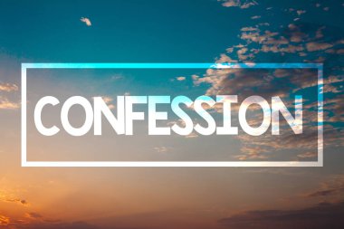 El yazısı metin itiraf. Giriş vahiy açıklama Divulgence söyleyiş iddia günbatımı anlam kavramı mavi plaj turuncu bulutlu bulutlar mesaj doğal sakin ol fikirler gökyüzü