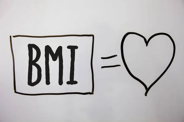 Conceptual Hand Writing Showing Bmi Business Photo Showcasing Body Mass — Stock Photo, Image