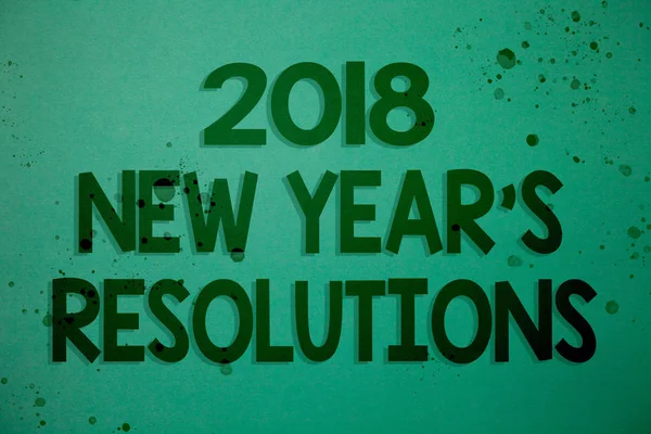Σύνταξη Σημείωσης Δείχνει Ψηφίσματα Του Νέου Έτους 2018 Επαγγελματίες Φωτογραφία — Φωτογραφία Αρχείου