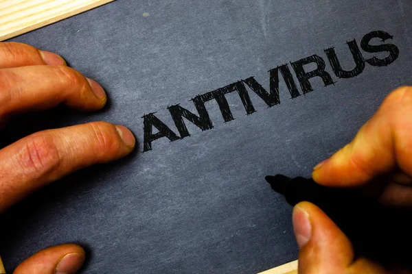 Texto Escritura Palabras Antivirus Concepto Negocio Para Barrera Custodia Firewall — Foto de Stock