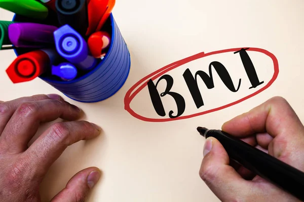 Conceptuele Hand Schrijven Weergegeven Bmi Zakelijke Foto Tekst Body Mass — Stockfoto