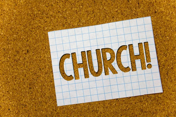 Text Sign Showing Church Conceptual Photo Cathedral Altar Tower Chapel — Stock Photo, Image