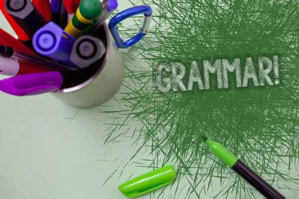 Scrivere Testi Grammaticali Chiamata Motivazionale Concetto Aziendale Sistema Struttura Linguaggio — Foto Stock
