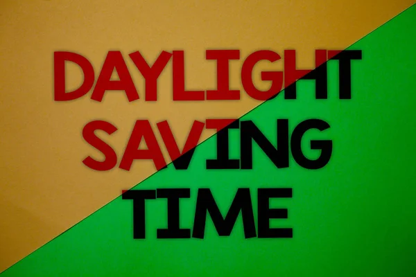 Text Sign Showing Daylight Sayving Time Conceptual Photo Advancing Clocks — Stock Photo, Image