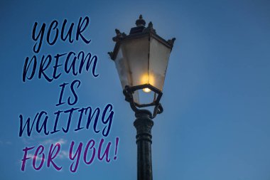 Your Dream IS bekleyen For You yazma el yazısı metin. Hedef nesnel niyeti hedef özlem planı ışık sonrası mavi gökyüzü aydınlatmak fikirler mesaj yansıma düşünceler niyetleri anlam kavramı