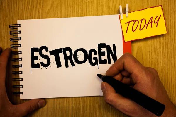 Tekst Pisma Ręcznego Pisania Estrogenów Pojęcia Oznacza Grupa Hormonów Promowania — Zdjęcie stockowe
