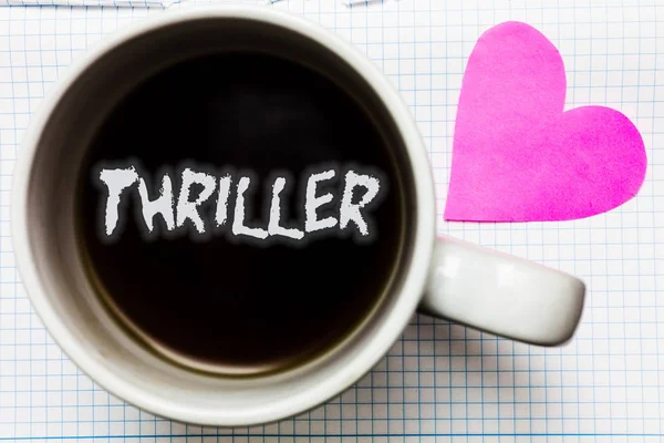 Texto Escritura Palabras Thriller Concepto Negocio Para Momentos Escalofriantes Vida — Foto de Stock