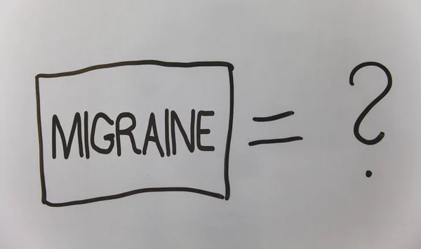 Note Écriture Montrant Migraine Photo Affaires Montrant Des Maux Tête — Photo