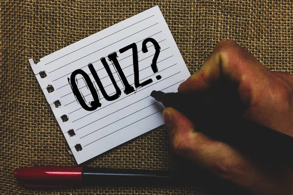 Scrittura Concettuale Mano Che Mostra Domanda Del Quiz Business Photo — Foto Stock