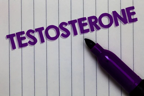 Znak Tekstowy Wyświetlono Testosteronu Rozwój Męskich Hormonów Pojęciowy Zdjęcie Stymulacji — Zdjęcie stockowe
