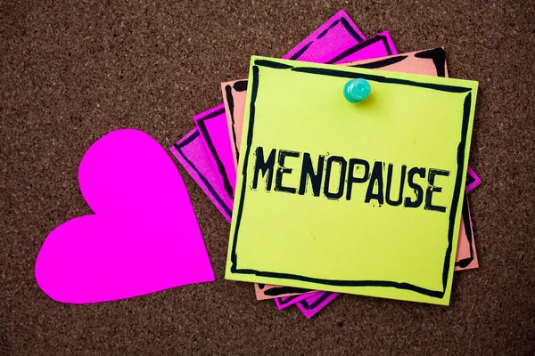Sinal Texto Mostrando Menopausa Foto Conceitual Cessação Menstruação Mulheres Mais — Fotografia de Stock