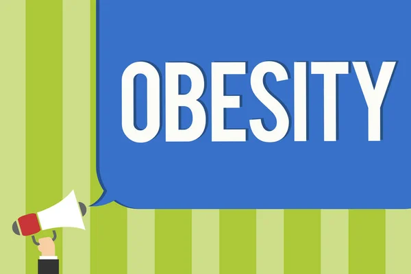 Schrijven Van Notitie Weergegeven Obesitas Zakelijke Foto Presentatie Van Medische — Stockfoto