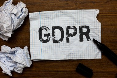 Gdpr. genel veri koruma yönetmeliği uyum fikirler kağıtları ilham anılar düşünceler seviyorum gizlilik AB yasaları anlam kavramı yazma el yazısı metin birkaç deneme hataları
