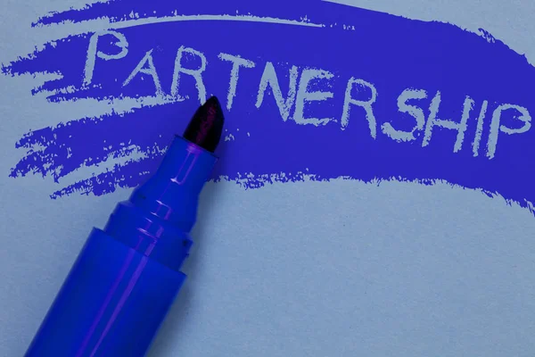 Scrivere Una Nota Che Mostra Partnership Business Photo Showcase Associazione — Foto Stock