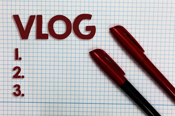 Konzeptionelle Handschrift Die Vlog Zeigt Business Foto Präsentiert Unterhaltsame Multimedia — Stockfoto