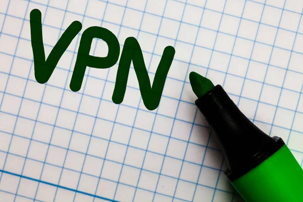 Writing Note Showing Vpn Business Photo Showcasing Secured Virtual Private — Stock Photo, Image