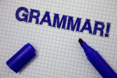 El yazısı metin dilbilgisi motivasyonel ara. Sistem ve dil yazma kuralları kare defter yapısını sayfa fikirler iletileri anlam kavramı açık işaret kılavuz arka plan mavi