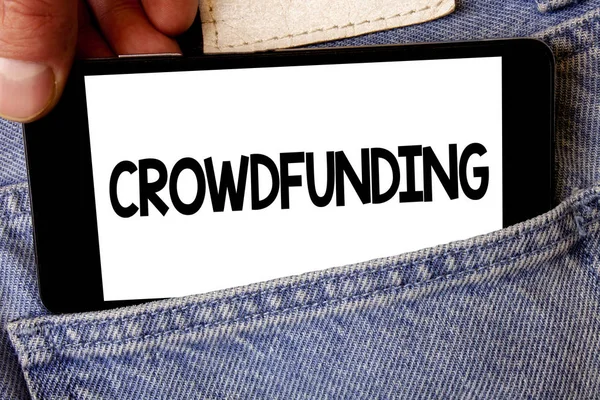 Handwriting Text Crowdfunding Concept Meaning Funding Project Raising Money Large — Stock Photo, Image