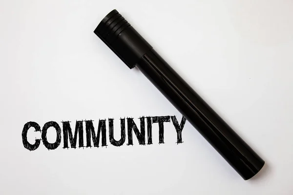Word Tekst Intoetsen Gemeenschap Businessconcept Voor Neighborhood Association Staat Aansluiting — Stockfoto