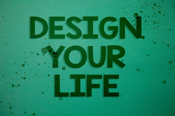 Zápis Poznámky Ukazující Design Your Life Obchodní Fotografie Představí Set — Stock fotografie
