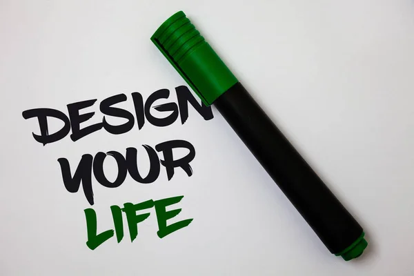 Escrita Mão Conceitual Mostrando Design Your Life Texto Para Fotos — Fotografia de Stock