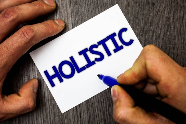 Conceptual Hand Writing Showing Holistic Business Photo Showcasing Belief Parts — Stock Photo, Image