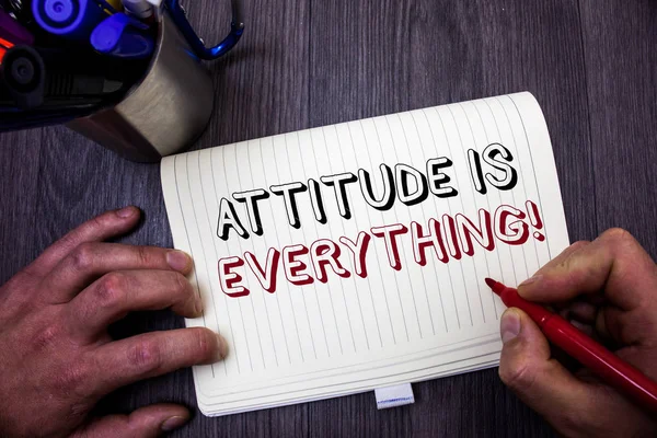 Conceptual Hand Writing Showing Attitude Everything Business Photo Showcasing Personal — Stock Photo, Image