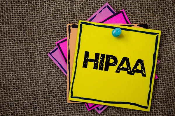 Word Writing Text Hipaa Business Concept Health Insurance Portability Accountability — Stock Photo, Image