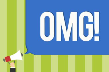 OMG motivasyonel ara gösterilen Not yazma. Oh benim iyi kısaltma Modern şaşkınlık ifadesi genel duyuru düşünüyorum bildirin açık duyuru konuşmacı iletmek sipariş vitrine iş fotoğraf