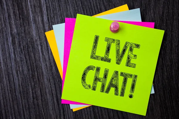 Word Tekst Intoetsen Live Chat Motiverende Noemen Businessconcept Voor Real — Stockfoto