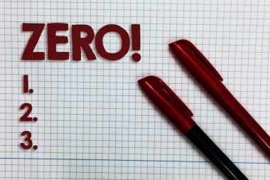 Kavramsal el sıfır motivasyonel ara gösterilen yazma. Hiçbir değer grafik kağıdı fikirler önemli marker kalem pratik kitap iş bir şey boşluk hiçlik vitrine iş fotoğraf