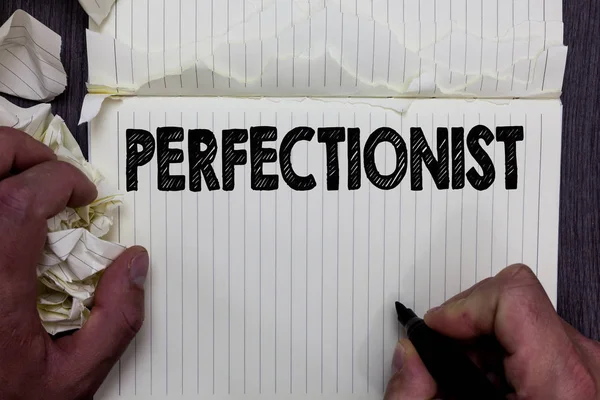 Handwriting Text Writing Perfectionist Concept Meaning Person Who Wants Everything — Stock Photo, Image