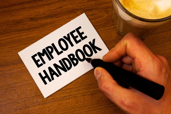 Conceptual Hand Writing Showing Employee Handbook Business Photo Text Document — Stock Photo, Image