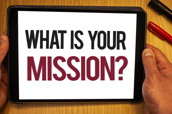 Texto Manuscrito What You Mission Question Concepto Que Significa Preguntar — Foto de Stock
