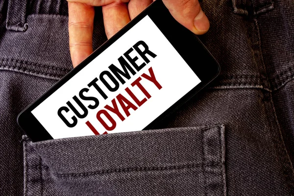 Conceptual Hand Writing Showing Customer Loyalty Business Photo Showcasing Client — Stock Photo, Image