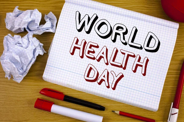 Sinal Texto Mostrando Dia Mundial Saúde Foto Conceitual Data Especial — Fotografia de Stock