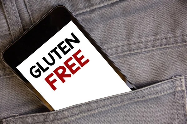 Gluten Free Yazma Yazısı Metinler Wheatconcept Cep Telefonuyla Gibi Malzemeler — Stok fotoğraf