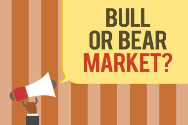 Boğa ya da ayı piyasası soru gösterilen Not yazma. Birisi onun pazarlama yöntemi çok satırlı metin kurulu yazma hakkında soran fotoğraf iş vitrine iletileri fikir beyan duyuru yapmak