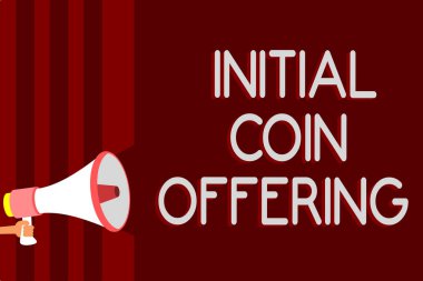 El yazısı metin ilk madeni para sunan. Hoparlör endişe verici Duyurular göstergesi fikir kavramı anlam crowdfunding cryptocurrencies sermaye uyarı sesi yükselterek kullanarak simgeleri