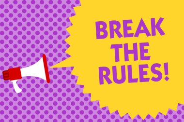Break The Rules gösterilen Not yazma. Değişiklikleri farklı isyan Reform çok satırlı metin mor balonu desen tasarım ilan her şeyi yapmak vitrine iş fotoğraf mesajları fikirler