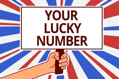 El yazısı metin Your Lucky Number. Mektupta servet artırmak şans Casino kağıt metin sermaye mümin kavramı anlam kartonlar raporlama tabelalar duyuru posterlerini açmaları