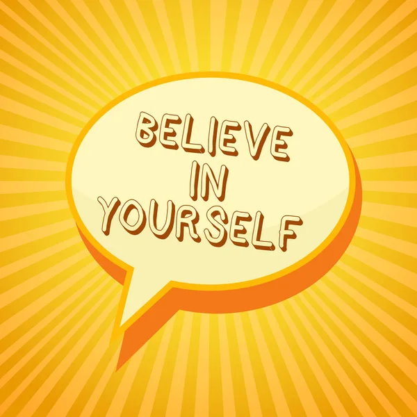 Writing Note Showing Believe Yourself Business Photo Showcasing Encouraging Someone — Stock Photo, Image