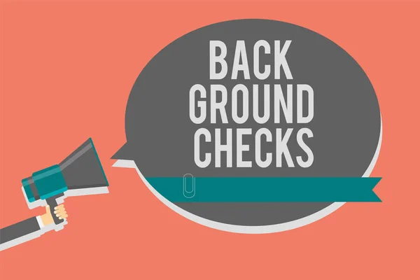 Scrivere Una Nota Che Mostra Back Ground Checks Business Photo — Foto Stock