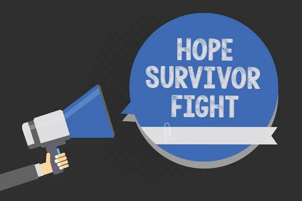 手書きテキスト希望の生存者と戦うための書き込みです あなたの病気に対して立っている概念意味する複数行テキスト スクリプト アートワークを作るアイデアのメッセージを宣言発表の夢に固執する戦闘機 — ストック写真