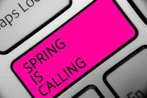 Escritura Manual Conceptual Que Muestra Spring Calling Exhibición Fotos Negocios —  Fotos de Stock