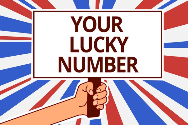 El yazısı metin Your Lucky Number. Mektupta servet artırmak şans Casino kağıt metin sermaye mümin kavramı anlam kartonlar raporlama tabelalar duyuru posterlerini açmaları