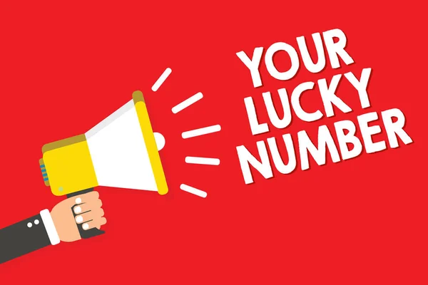 Handgeschreven Tekst Schrijven Your Lucky Number Begrip Betekenis Geloven Brief — Stockfoto