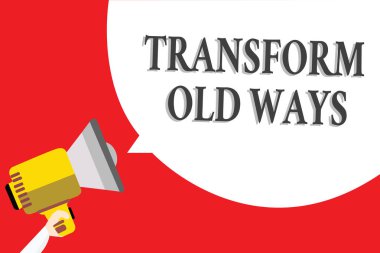 Yazılı metin dönüştürmek eski yöntemler kelime. İş kavramı eski yerine koymak için yeni yöntemler alternatifleri yeni çözüm duyuru hoparlör komut dosyası ile sinyal ileti uyarı endişe verici bir fikir iletmek